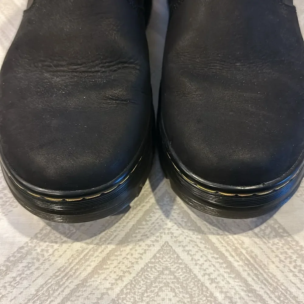 Dr. Martens AirWair Black Platform Slip-On Ankle Boots Size 8W / 7M